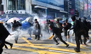 Lingering protest forces Hong Kong into recession